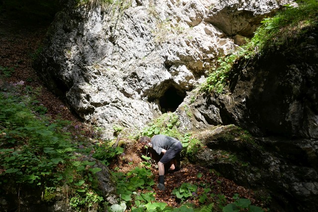 Foto: Phreatischer Gangansatz in der Bärenlacken-Schachtruine (1815/425)